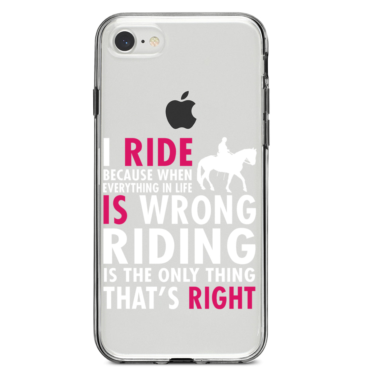 I Ride Because It's the Only Thing That's Right Clear Shockproof iPhone Case, view 5