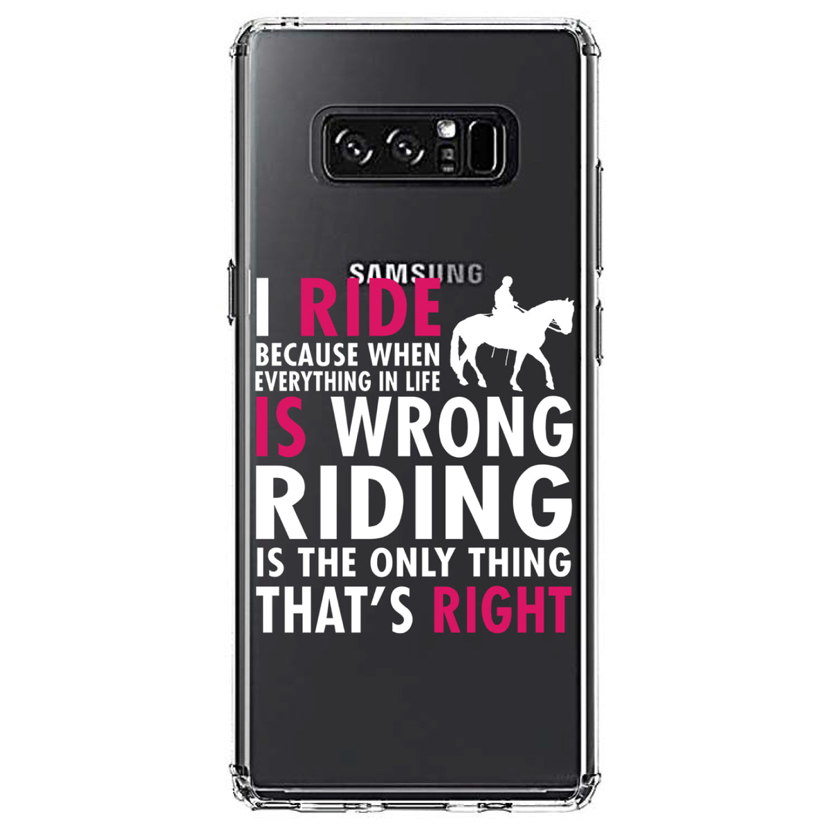 I Ride Because It's the Only Thing That's Right Clear Shockproof iPhone Case, view 12