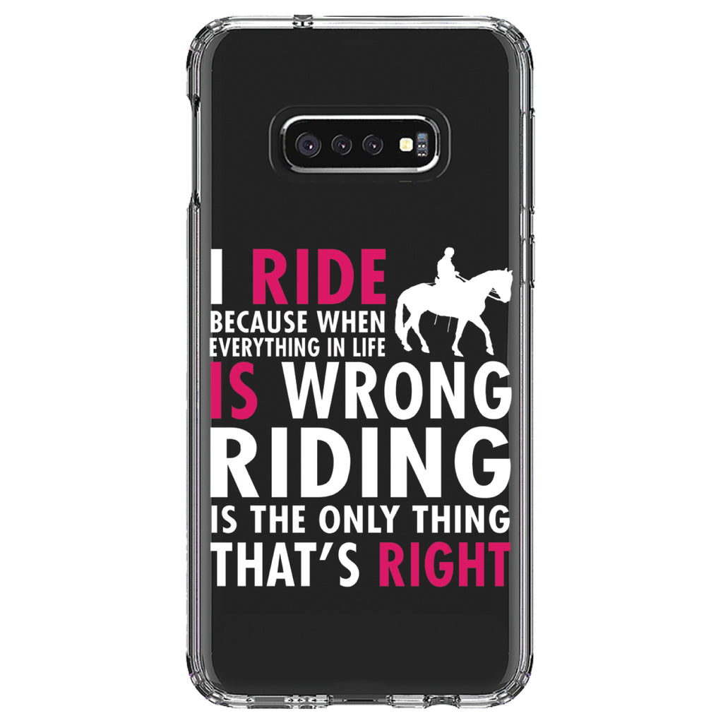 I Ride Because It's the Only Thing That's Right Clear Shockproof iPhone Case, view 18