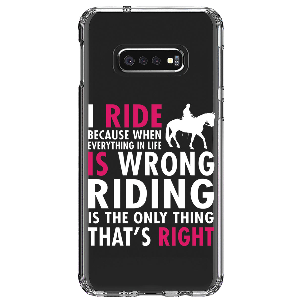 I Ride Because It's the Only Thing That's Right Clear Shockproof iPhone Case, view 18