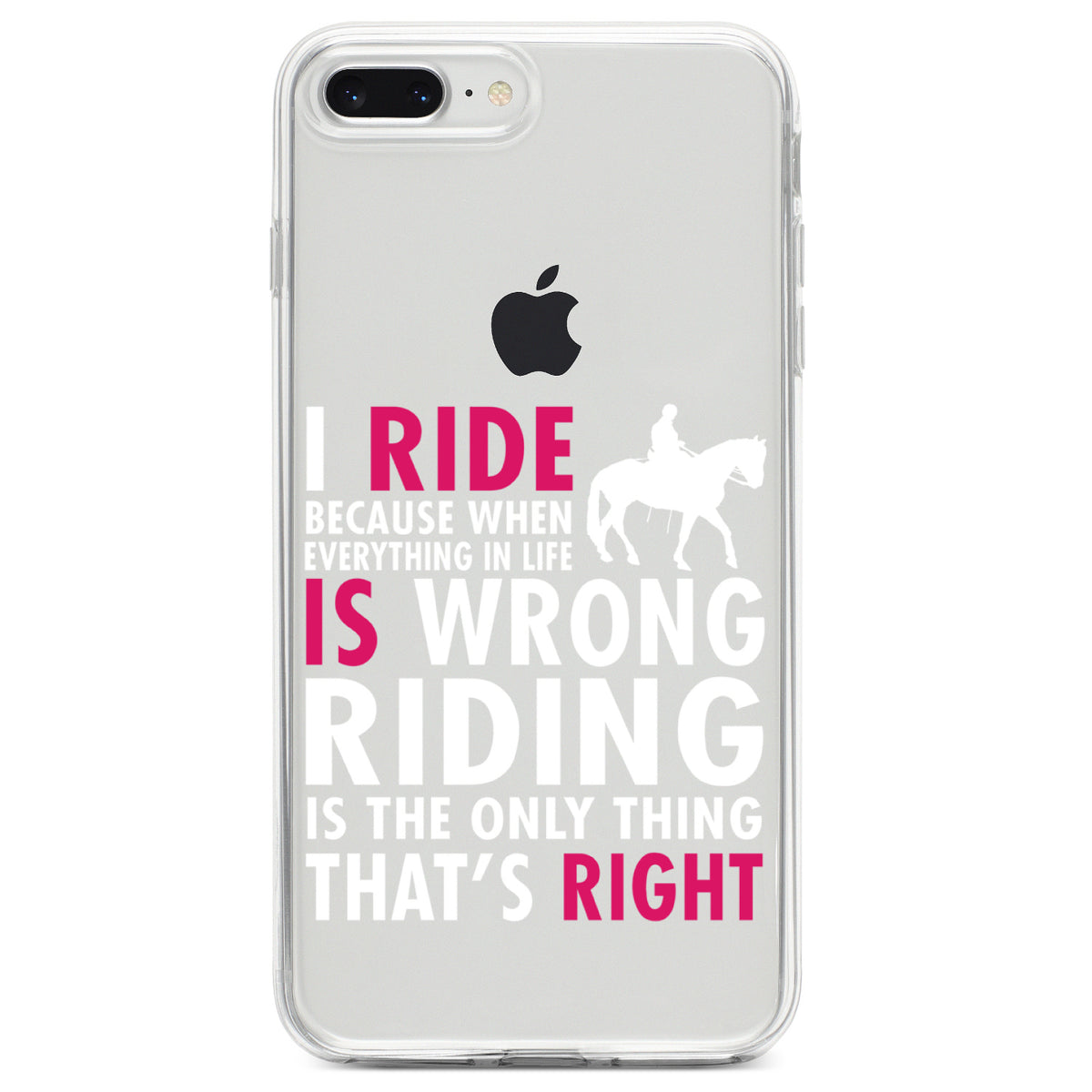 I Ride Because It's the Only Thing That's Right Clear Shockproof iPhone Case, view 6