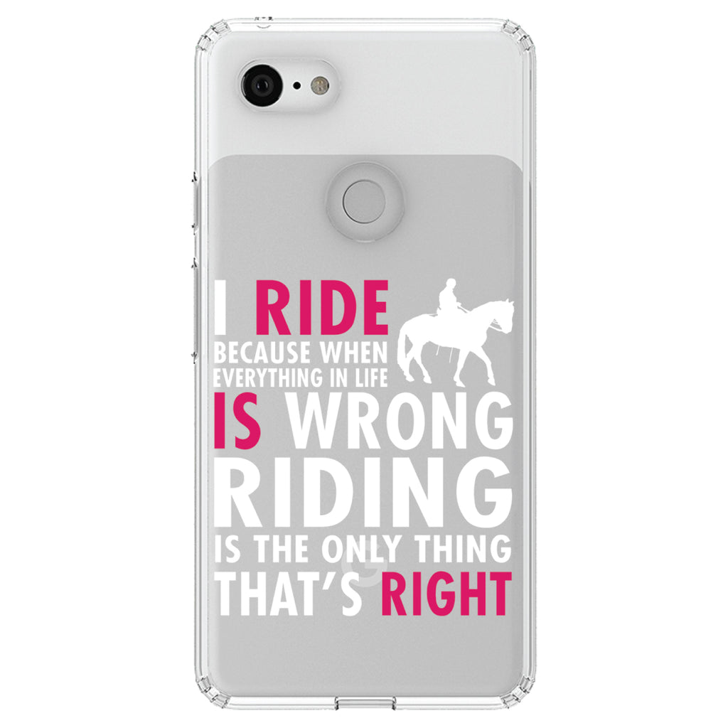 I Ride Because It's the Only Thing That's Right Clear Shockproof iPhone Case, view 22