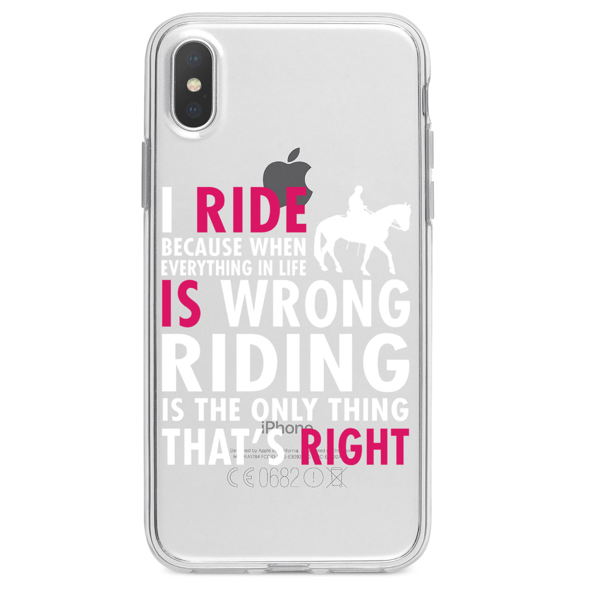 I Ride Because It's the Only Thing That's Right Clear Shockproof iPhone Case, view 3