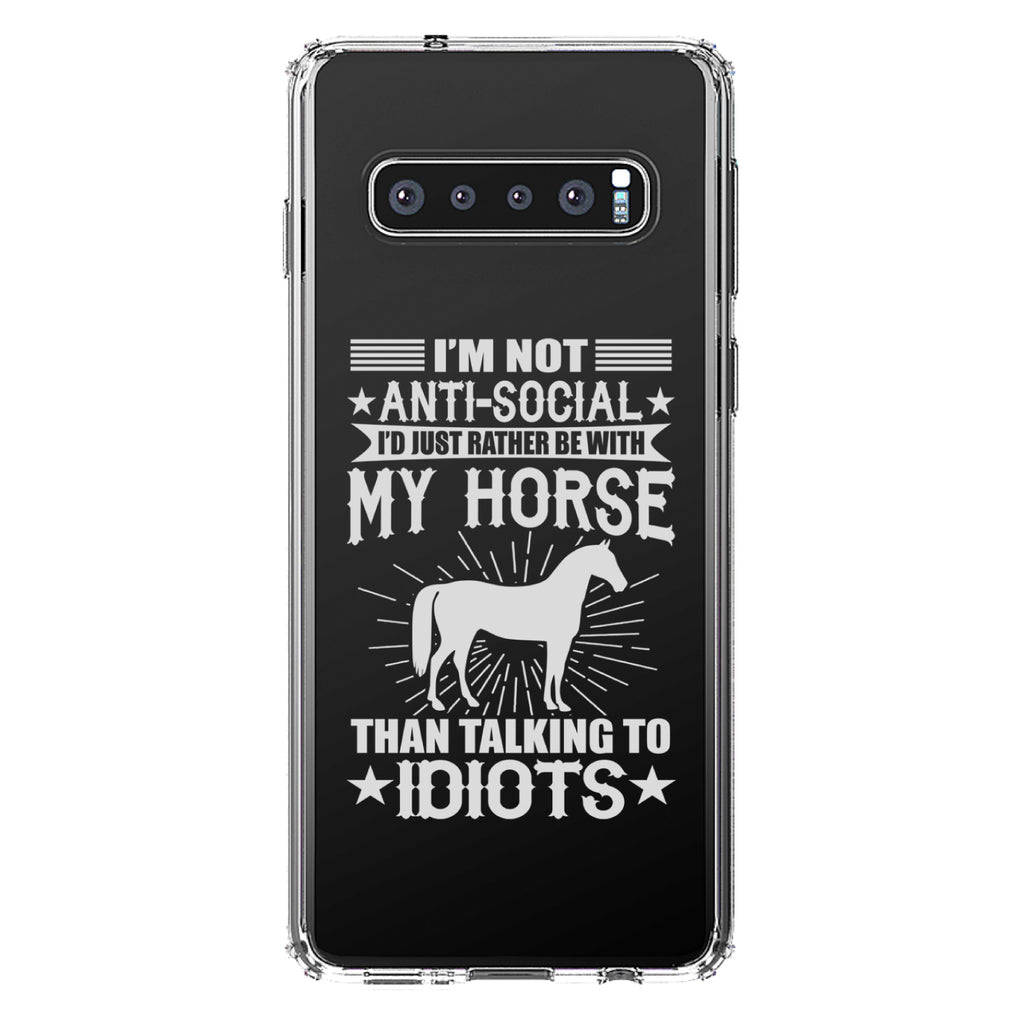 Not Anti Social, Rather Be With My Horse Clear Shockproof iPhone Case, view 16