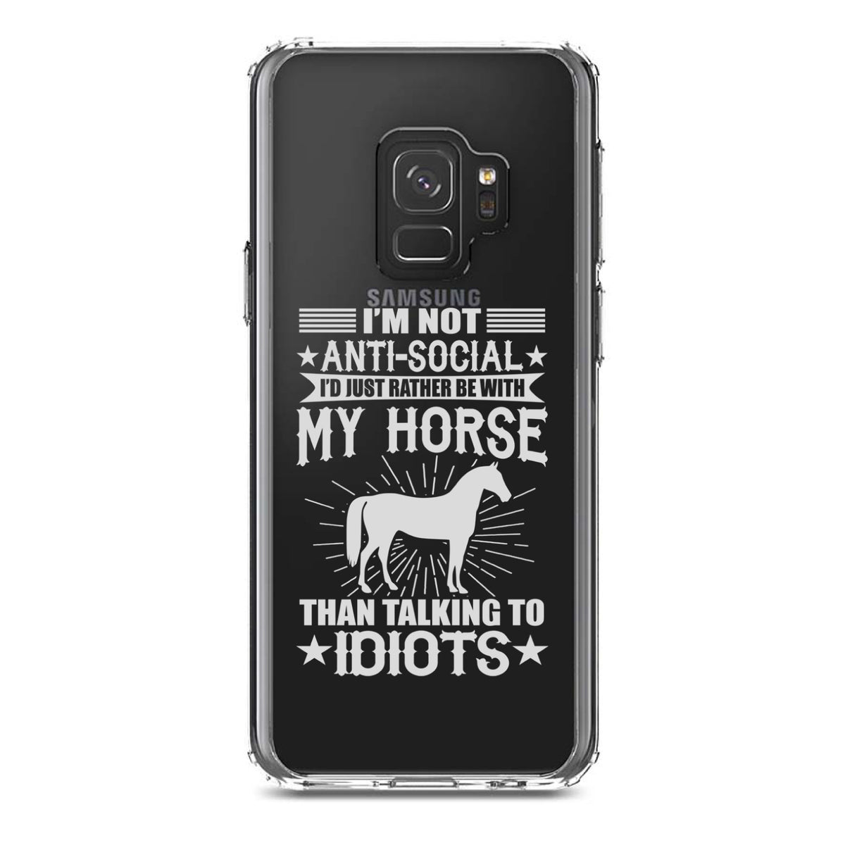 Not Anti Social, Rather Be With My Horse Clear Shockproof iPhone Case, view 19