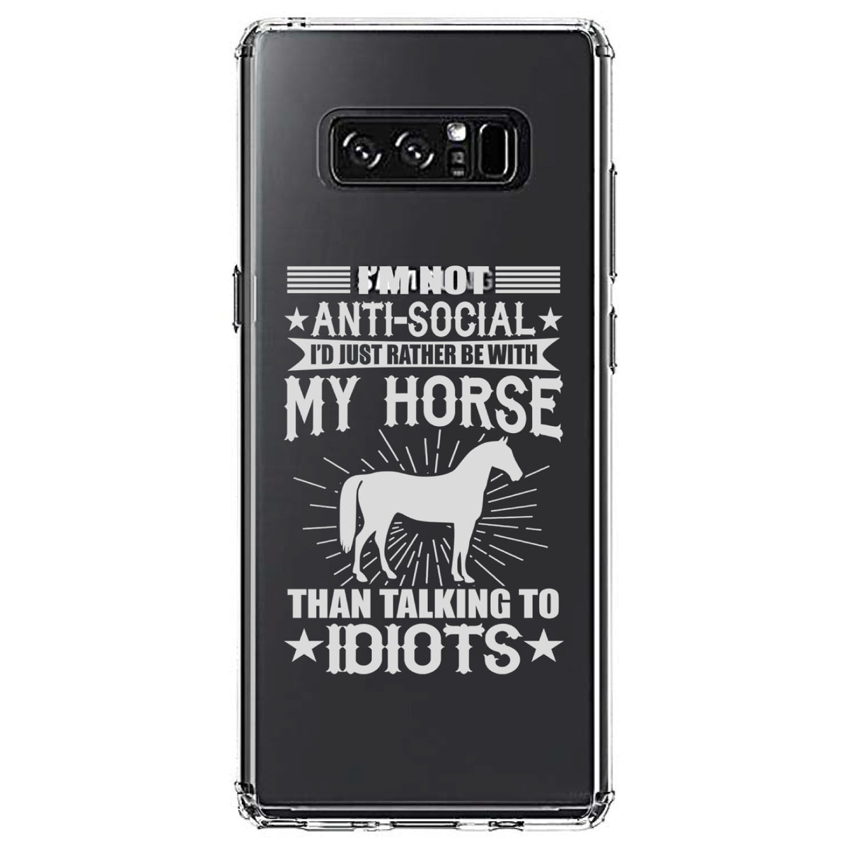 Not Anti Social, Rather Be With My Horse Clear Shockproof iPhone Case, view 12