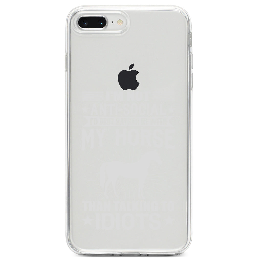 Not Anti Social, Rather Be With My Horse Clear Shockproof iPhone Case, view 6