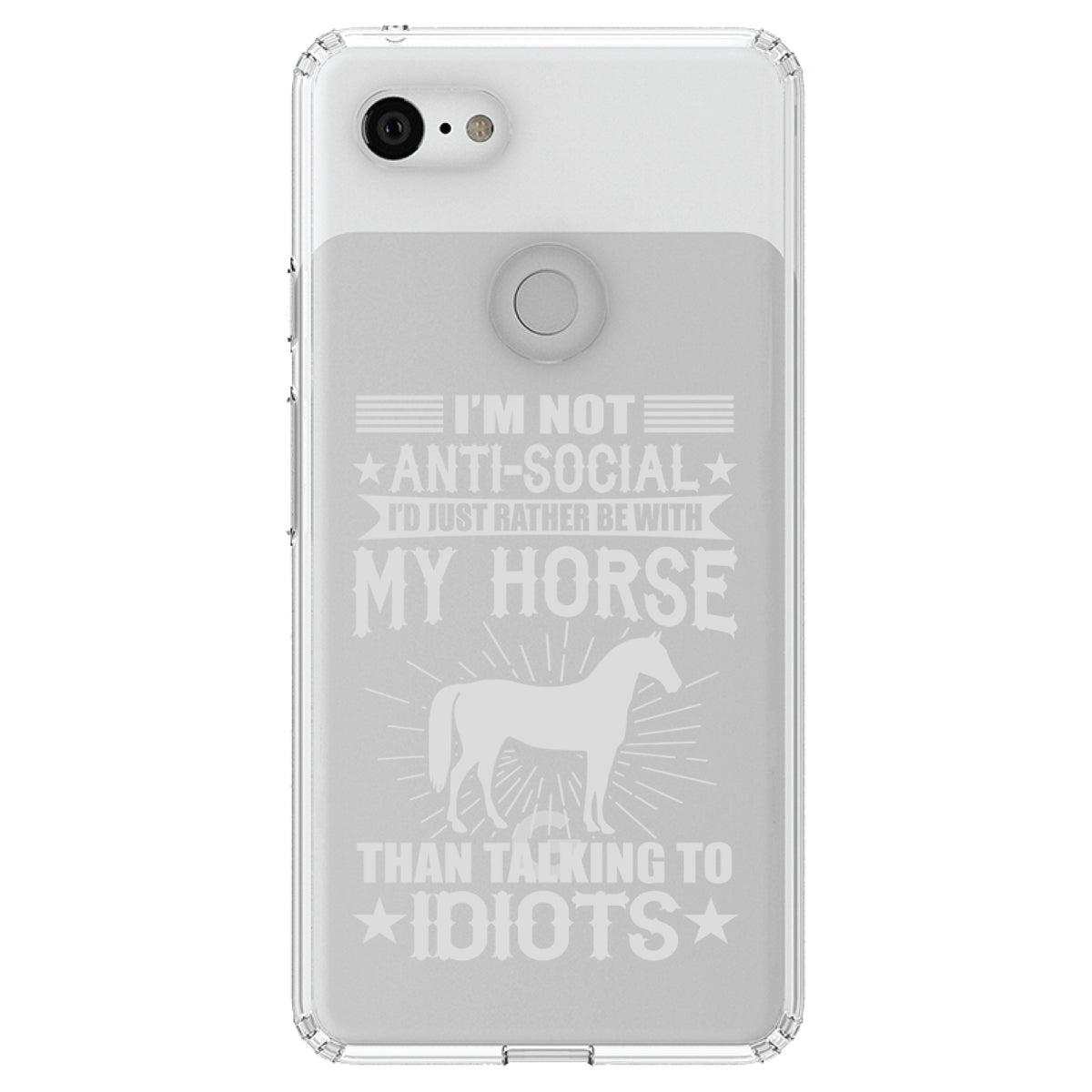 Not Anti Social, Rather Be With My Horse Clear Shockproof iPhone Case, view 21