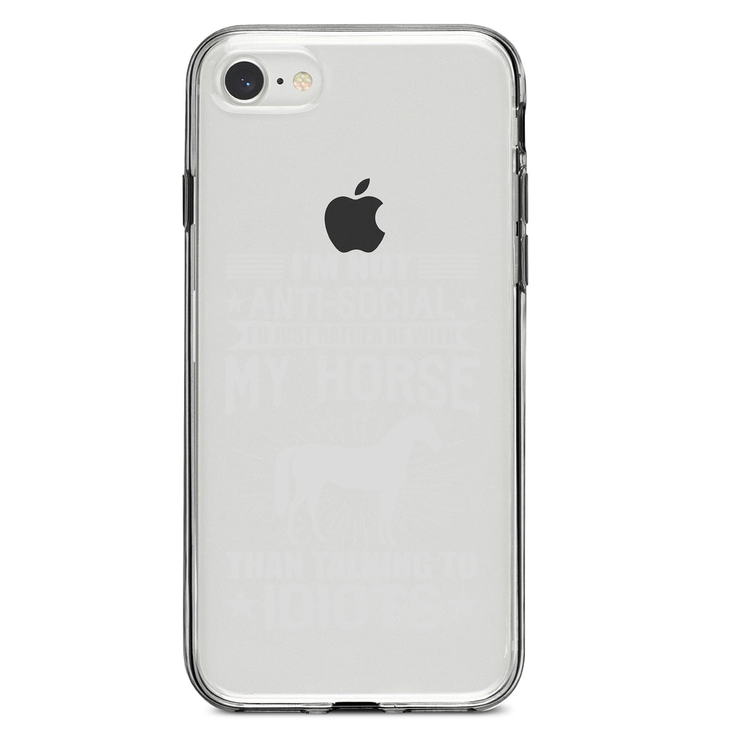 Not Anti Social, Rather Be With My Horse Clear Shockproof iPhone Case, view 5