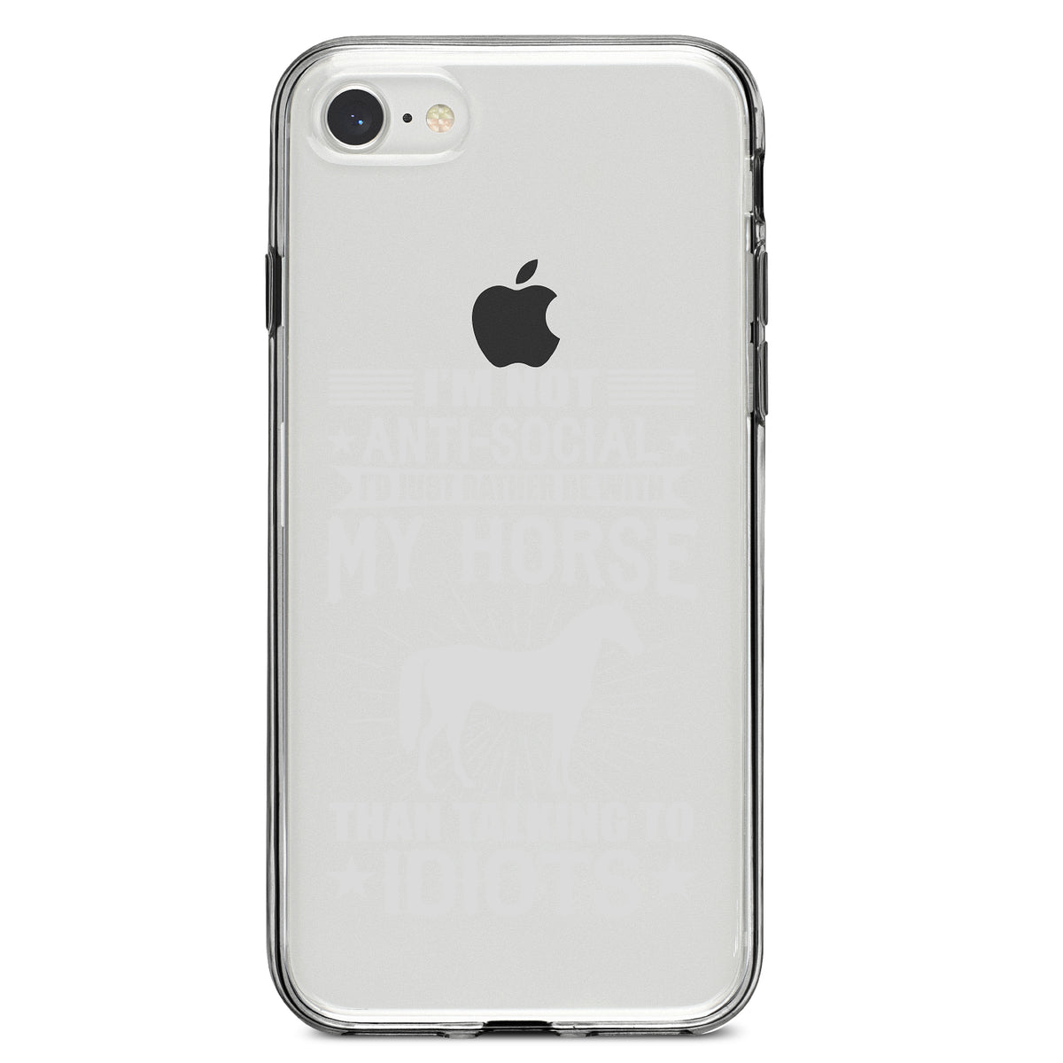 Not Anti Social, Rather Be With My Horse Clear Shockproof iPhone Case, view 5