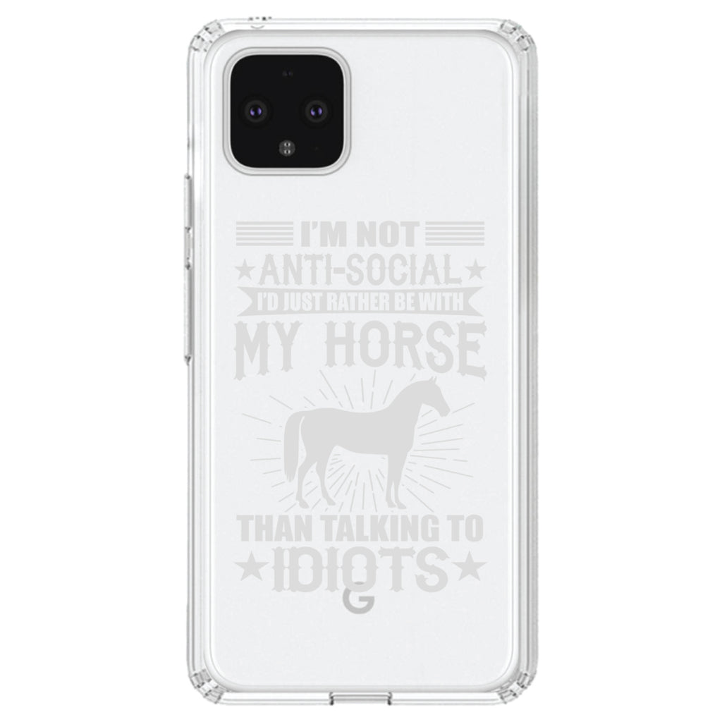 Not Anti Social, Rather Be With My Horse Clear Shockproof iPhone Case, view 24