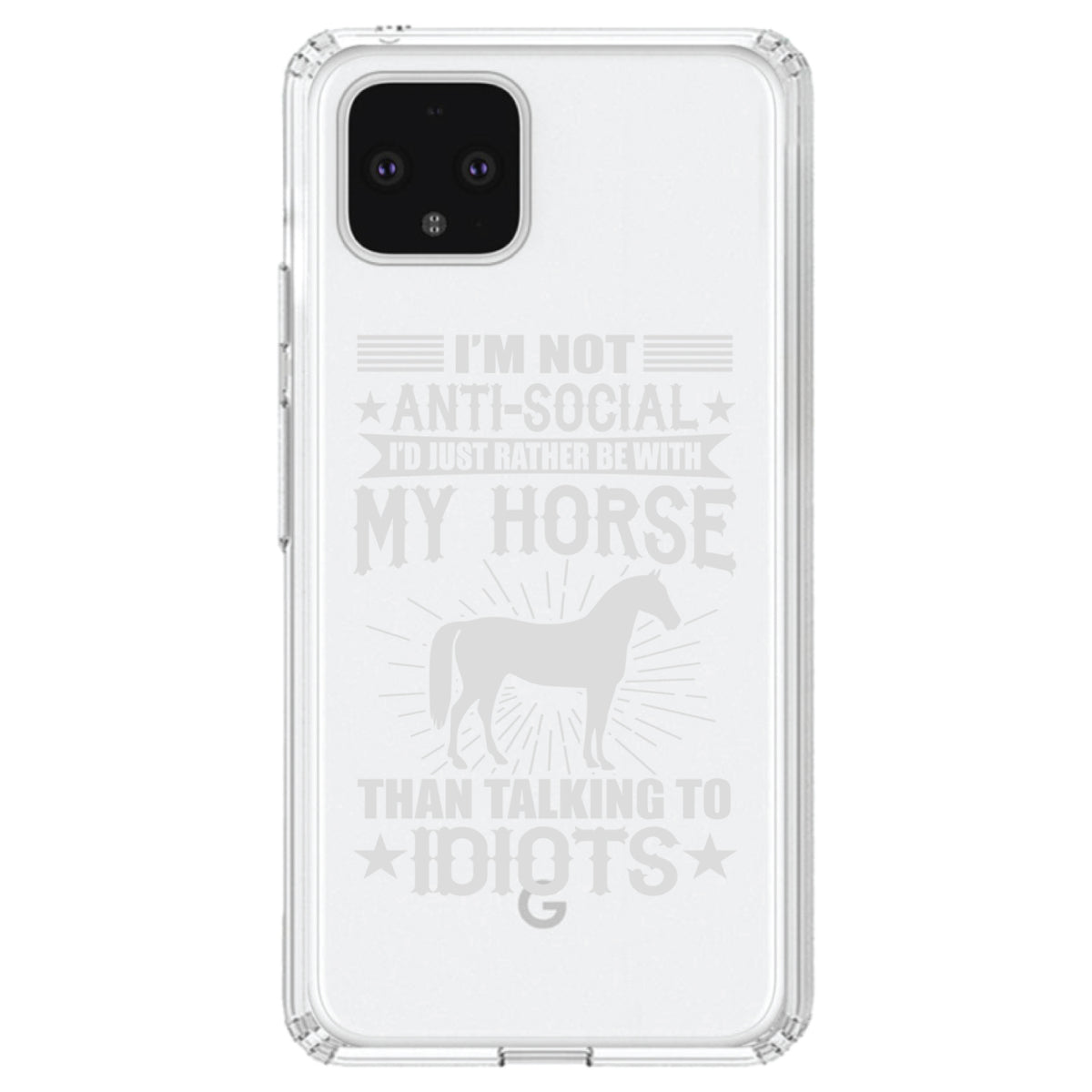 Not Anti Social, Rather Be With My Horse Clear Shockproof iPhone Case, view 24