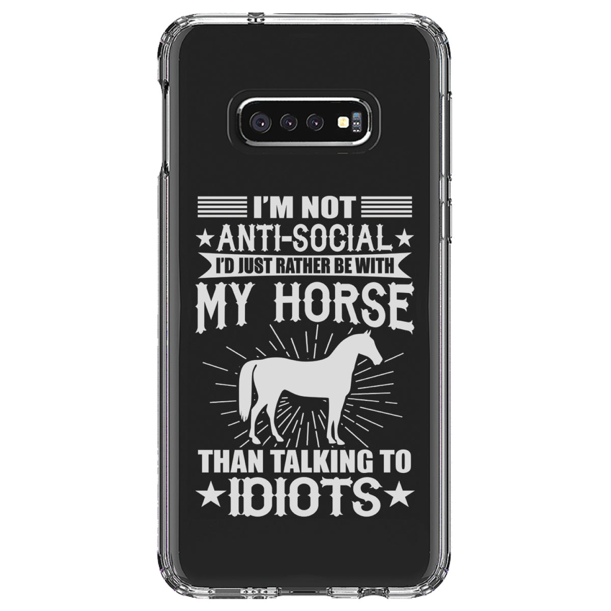 Not Anti Social, Rather Be With My Horse Clear Shockproof iPhone Case, view 18
