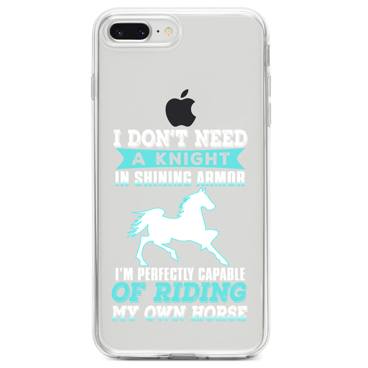 Don't Need Night, Perfectly Capable Horse Clear Shockproof iPhone Case, view 6
