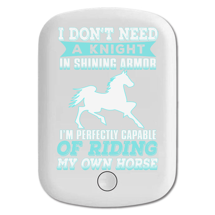 DistinctInk Magnetic Battery Pack, Wireless Portable Charger with USB-C Cable, Compatible with MagSafe iPhone 14 / 13 / 12 Series - Don't Need Night - Perfectly Capable Horse