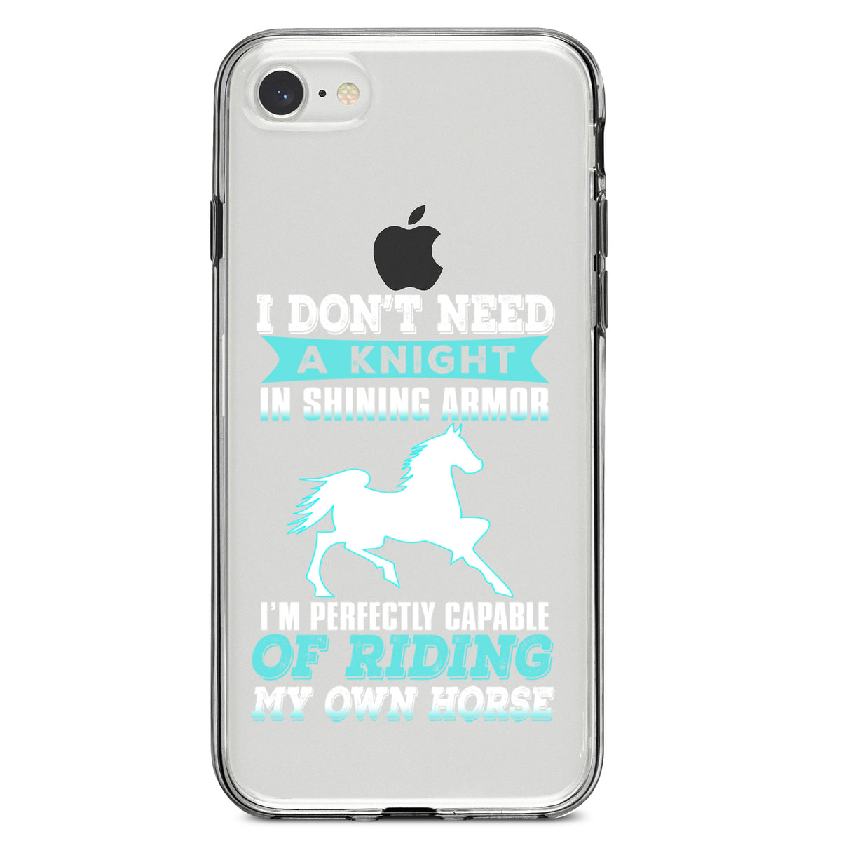 Don't Need Night, Perfectly Capable Horse Clear Shockproof iPhone Case, view 5