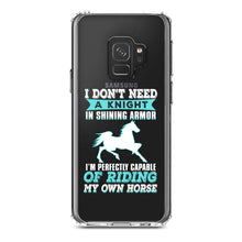 DistinctInk® Clear Shockproof Hybrid Case for Apple iPhone / Samsung Galaxy / Google Pixel - Don't Need Night - Perfectly Capable Horse