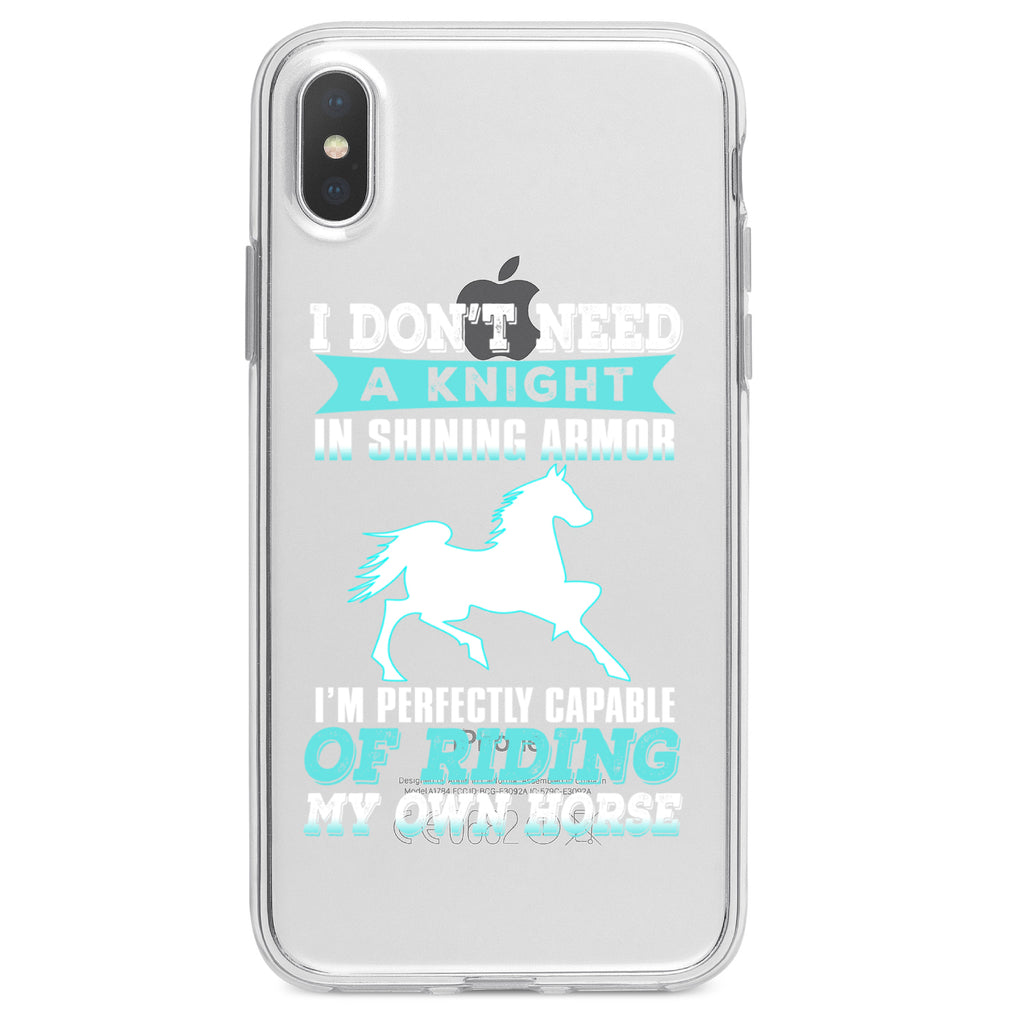 Don't Need Night, Perfectly Capable Horse Clear Shockproof iPhone Case, view 4