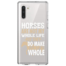 DistinctInk® Clear Shockproof Hybrid Case for Apple iPhone / Samsung Galaxy / Google Pixel - Horses Make My Life Whole