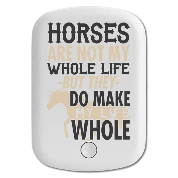 DistinctInk Magnetic Battery Pack, Wireless Portable Charger with USB-C Cable, Compatible with MagSafe iPhone 14 / 13 / 12 Series - Horses Make My Life Whole