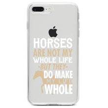 DistinctInk® Clear Shockproof Hybrid Case for Apple iPhone / Samsung Galaxy / Google Pixel - Horses Make My Life Whole