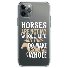 DistinctInk® Clear Shockproof Hybrid Case for Apple iPhone / Samsung Galaxy / Google Pixel - Horses Make My Life Whole