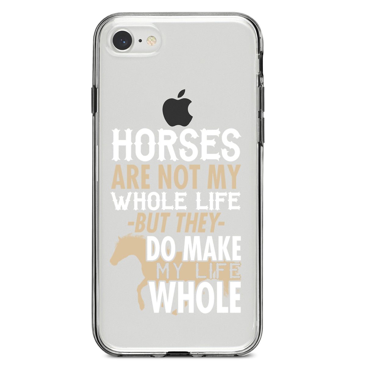 Horses Make My Life Whole Clear Shockproof iPhone Case, view 5