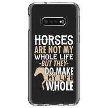 DistinctInk® Clear Shockproof Hybrid Case for Apple iPhone / Samsung Galaxy / Google Pixel - Horses Make My Life Whole