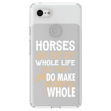 DistinctInk® Clear Shockproof Hybrid Case for Apple iPhone / Samsung Galaxy / Google Pixel - Horses Make My Life Whole