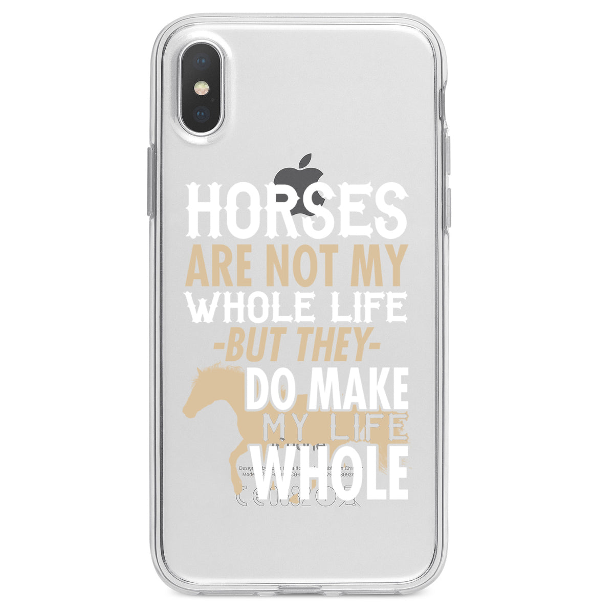 Horses Make My Life Whole Clear Shockproof iPhone Case, view 4