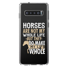 DistinctInk® Clear Shockproof Hybrid Case for Apple iPhone / Samsung Galaxy / Google Pixel - Horses Make My Life Whole