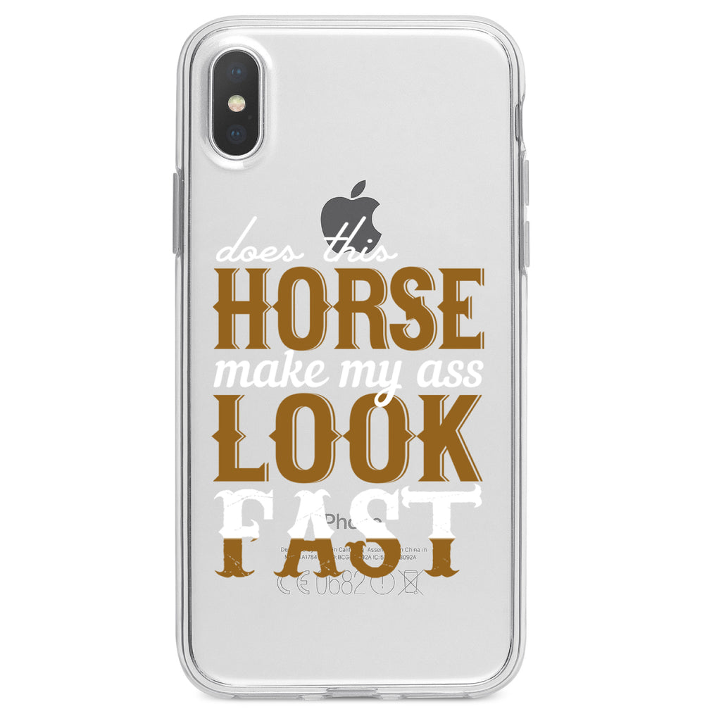 Horse Make My A$$ Look Fast Clear Shockproof iPhone Case, view 3