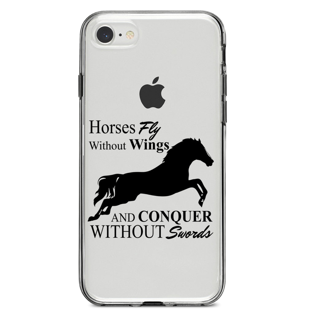 Horses Fly Without Wings Clear Shockproof iPhone Case, view 5