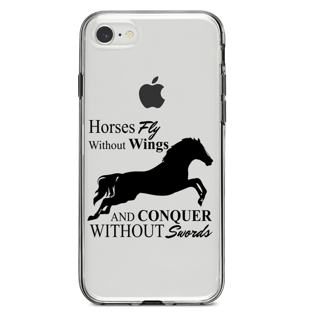 Horses Fly Without Wings Clear Shockproof iPhone Case, view 5
