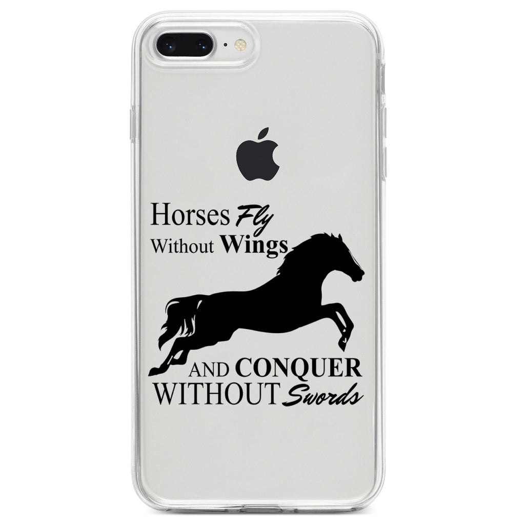 Horses Fly Without Wings Clear Shockproof iPhone Case, view 6