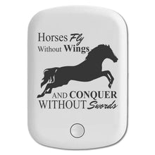 DistinctInk Magnetic Battery Pack, Wireless Portable Charger with USB-C Cable, Compatible with MagSafe iPhone 14 / 13 / 12 Series - Horses Fly Without Wings