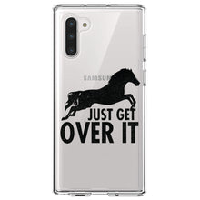 DistinctInk® Clear Shockproof Hybrid Case for Apple iPhone / Samsung Galaxy / Google Pixel - Just Get Over It - Horse Jump