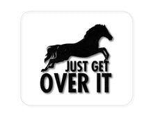 DistinctInk Custom Foam Rubber Mouse Pad - 1/4" Thick - Just Get Over It - Horse Jump