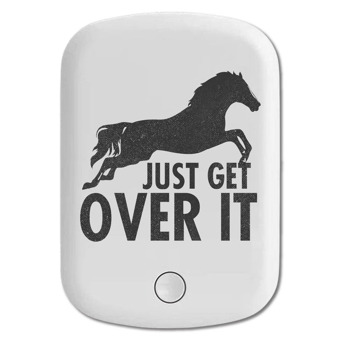 DistinctInk Magnetic Battery Pack, Wireless Portable Charger with USB-C Cable, Compatible with MagSafe iPhone 14 / 13 / 12 Series - Just Get Over It - Horse Jump