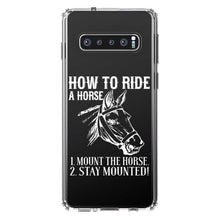 DistinctInk® Clear Shockproof Hybrid Case for Apple iPhone / Samsung Galaxy / Google Pixel - How To Ride a Horse - Stay Mounted