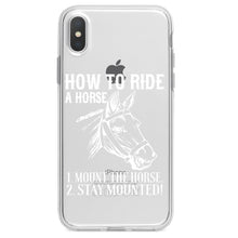 DistinctInk® Clear Shockproof Hybrid Case for Apple iPhone / Samsung Galaxy / Google Pixel - How To Ride a Horse - Stay Mounted