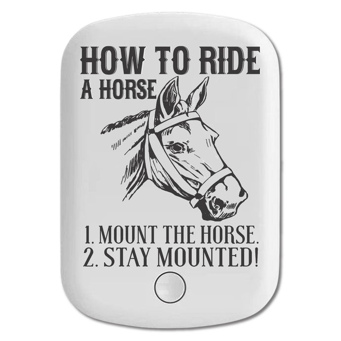 DistinctInk Magnetic Battery Pack, Wireless Portable Charger with USB-C Cable, Compatible with MagSafe iPhone 14 / 13 / 12 Series - How To Ride a Horse - Stay Mounted