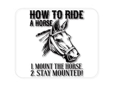 DistinctInk Custom Foam Rubber Mouse Pad - 1/4" Thick - How To Ride a Horse - Stay Mounted
