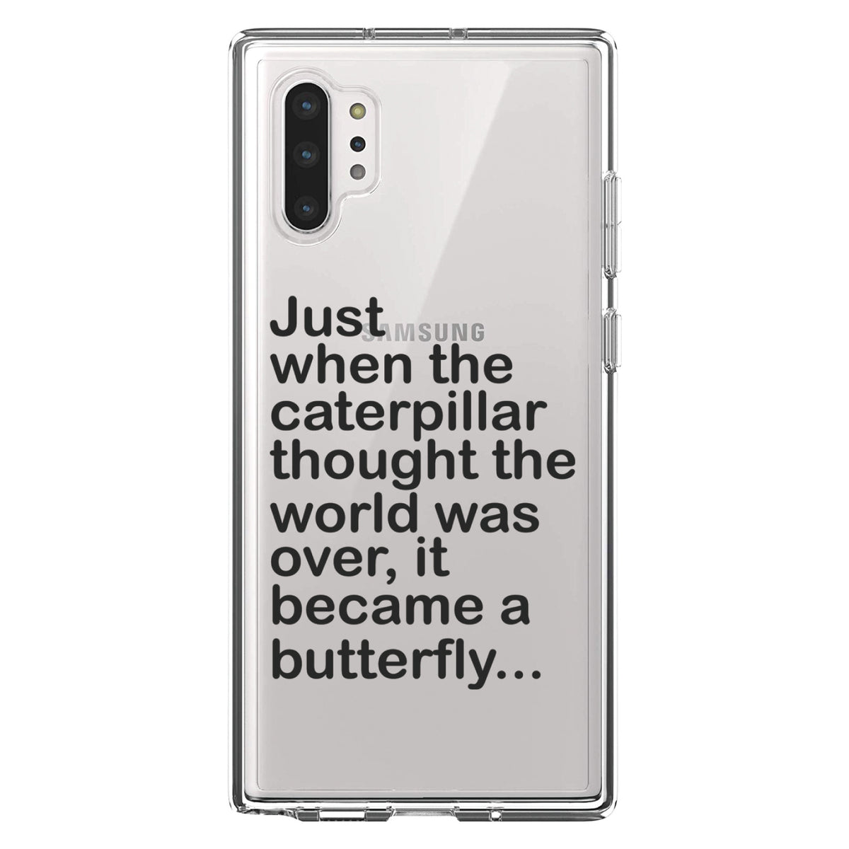 Caterpillar Though World Was Over Butterfly Clear Shockproof iPhone Case, view 10