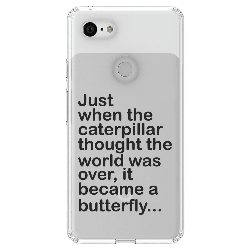 Caterpillar Though World Was Over Butterfly Clear Shockproof iPhone Case, view 22