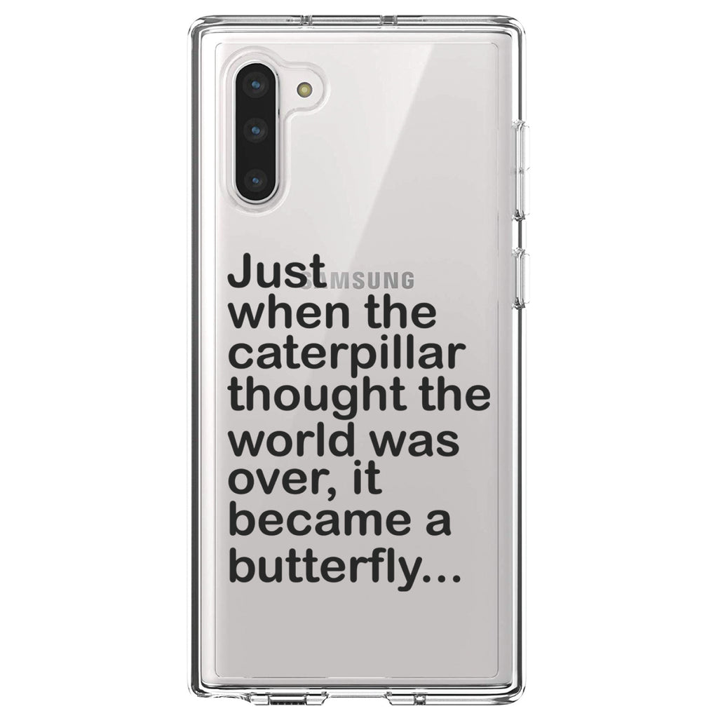 Caterpillar Though World Was Over Butterfly Clear Shockproof iPhone Case, view 9