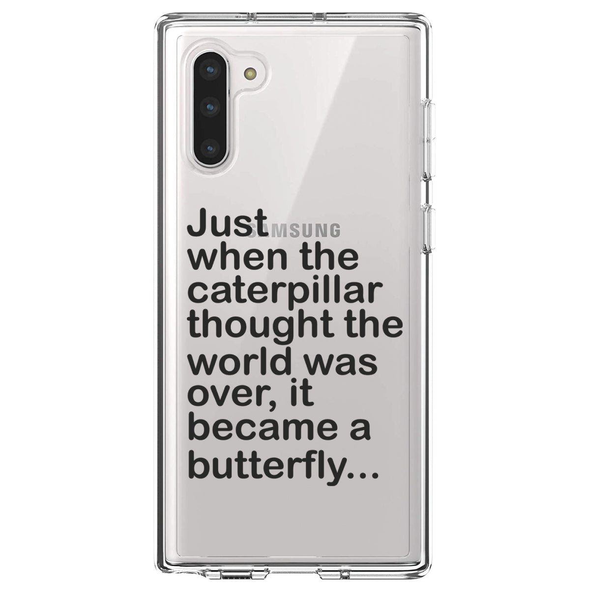 Caterpillar Though World Was Over Butterfly Clear Shockproof iPhone Case, view 9
