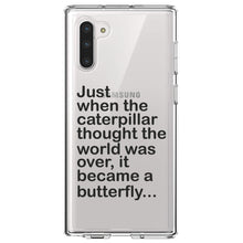DistinctInk® Clear Shockproof Hybrid Case for Apple iPhone / Samsung Galaxy / Google Pixel - Caterpillar Though World Was Over Butterfly