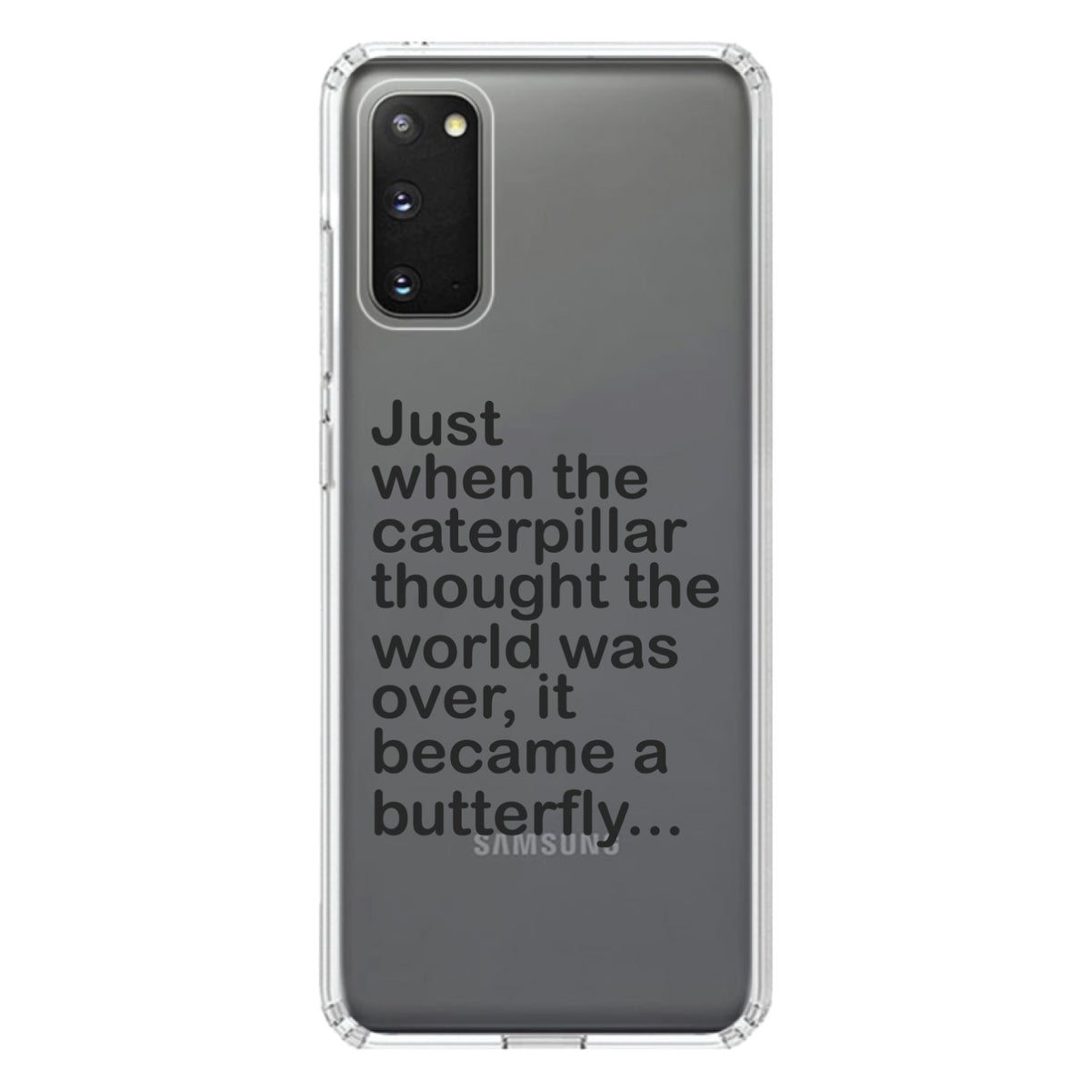 Caterpillar Though World Was Over Butterfly Clear Shockproof iPhone Case, view 14