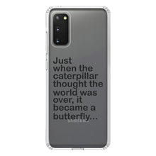 DistinctInk® Clear Shockproof Hybrid Case for Apple iPhone / Samsung Galaxy / Google Pixel - Caterpillar Though World Was Over Butterfly